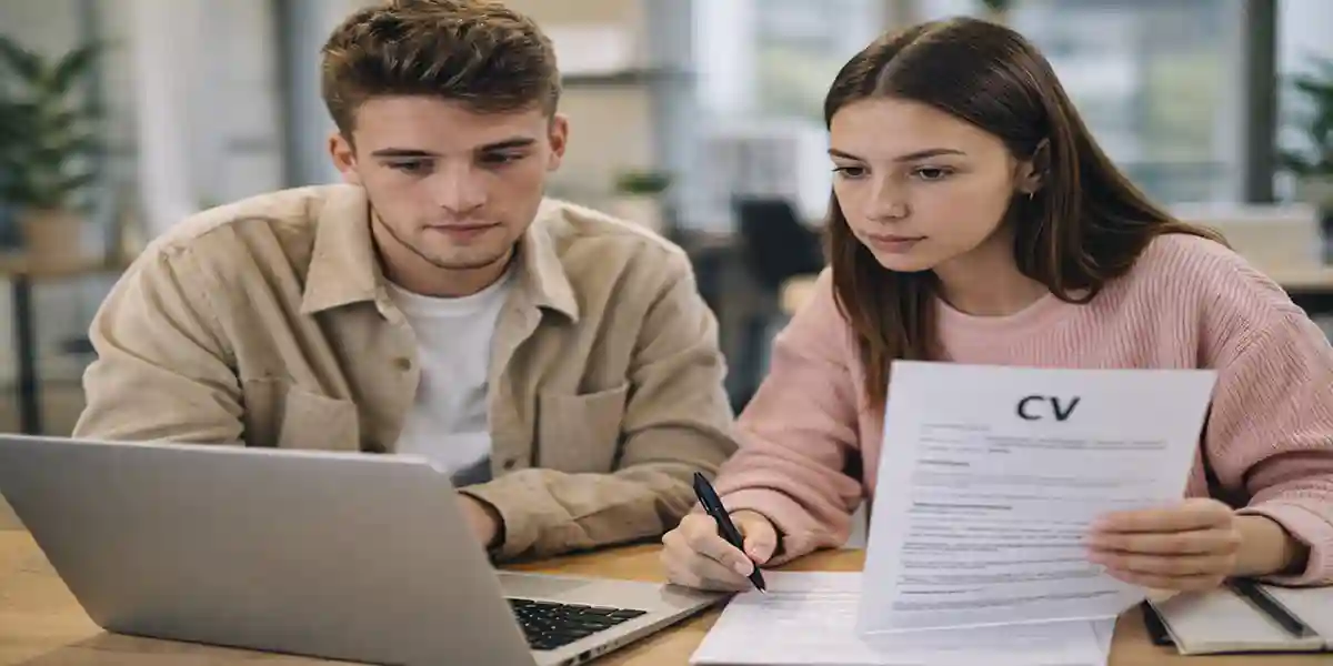 Jeune étudiant souriant avec un ordinateur, symbole de réussite en apprentissage